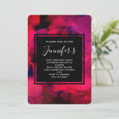 Donkerrode en Paarse Abstracte verjaardag Kaart (Staand voorkant)