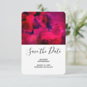 Donkerrode en Paarse Abstracte verjaardag Save The Date (Staand voorkant)