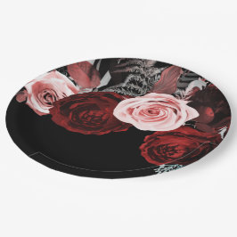 Donkerrode en Roze Bloemen Bloemisterij Bruiloft Papieren Bordje