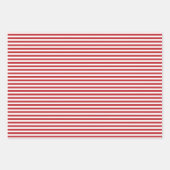 Donkerrode en witte strepen Chevron Polka Dots Inpakpapier Vel (Voorkant 2)