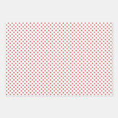 Donkerrode en witte strepen Chevron Polka Dots Inpakpapier Vel (Voorkant)