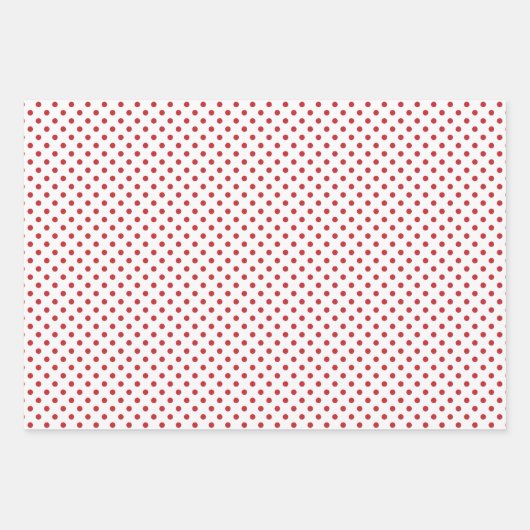 Donkerrode en witte strepen Chevron Polka Dots Inpakpapier Vel (Voorkant)