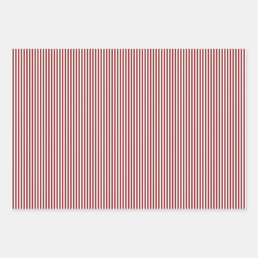 Donkerrode en witte strepen inpakpapier vel (Voorkant 3)
