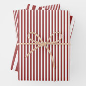 Donkerrode en witte strepen inpakpapier vel (In situ)