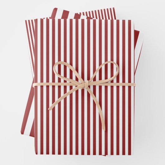 Donkerrode en witte strepen inpakpapier vel (In situ)