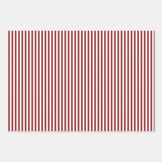 Donkerrode en witte strepen inpakpapier vel (Voorkant)