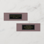 Donkerrode en witte strepen mini visitekaartje (Voorkant / Achterkant)