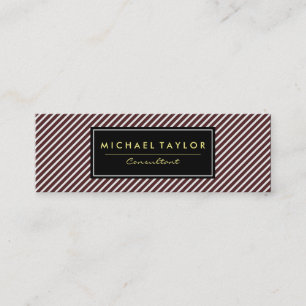 Donkerrode en witte strepen mini visitekaartje