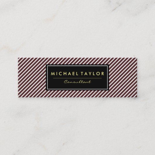 Donkerrode en witte strepen mini visitekaartje (Voorkant)