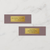 Donkerrode en witte strepen mini visitekaartje (Voorkant / Achterkant)