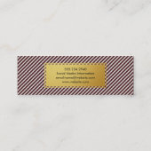 Donkerrode en witte strepen mini visitekaartje (Achterkant)