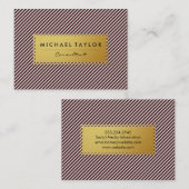 Donkerrode en witte strepen visitekaartje (Voorkant / Achterkant)