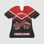 Donkerrode en zwarte Cheerleader Ornament (achterkant)