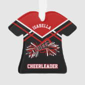 Donkerrode en zwarte Cheerleader Ornament (voorkant)