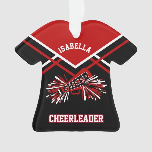 Donkerrode en zwarte Cheerleader Ornament (voorkant)