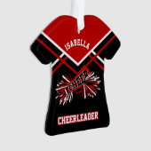 Donkerrode en zwarte Cheerleader Ornament (voorkant)