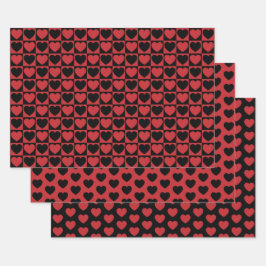 Donkerrode en zwarte papierbladen voor het oppakke inpakpapier vel