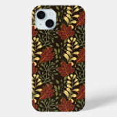 Donkerrode esdoornbladeren bloempatroon Case-Mate iPhone case (Achterkant)