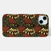 Donkerrode esdoornbladeren bloempatroon Case-Mate iPhone case (Achterkant (horizontaal))
