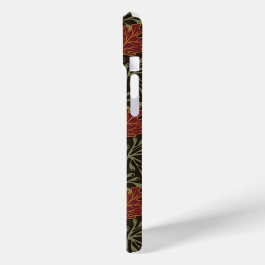 Donkerrode esdoornbladeren bloempatroon Case-Mate iPhone case (Achterkant / Links)