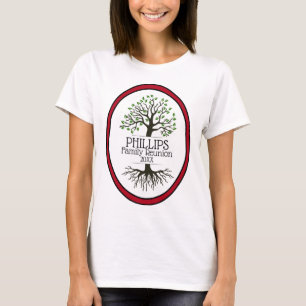 Donkerrode familie - boomgezinshereniging t-shirt