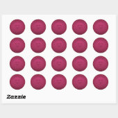 Donkerrode Faux Folie Ronde Sticker (Vel)