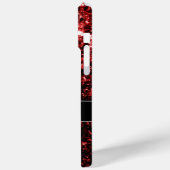 Donkerrode faux glitter fonkelt Monogram Case-Mate iPhone Case (Achterkant / Links)