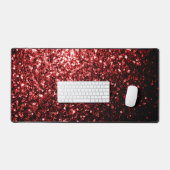 Donkerrode faux glitter schittert bureaumat (Keyboard & Muis)