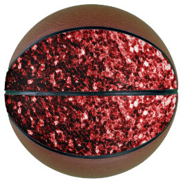 Donkerrode faux glitter sparkles bling basketbal