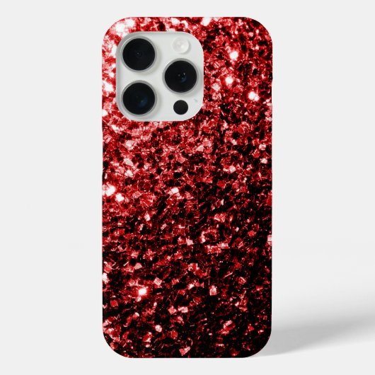 Donkerrode faux glitter sparkles bling Case-Mate iPhone case (Achterkant)