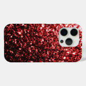 Donkerrode faux glitter sparkles bling Case-Mate iPhone case (Achterkant (horizontaal))