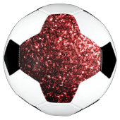 Donkerrode faux glitter sparkles bling voetbal (Gedraaid)