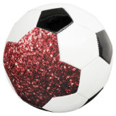 Donkerrode faux glitter sparkles bling voetbal (Drie kwart)
