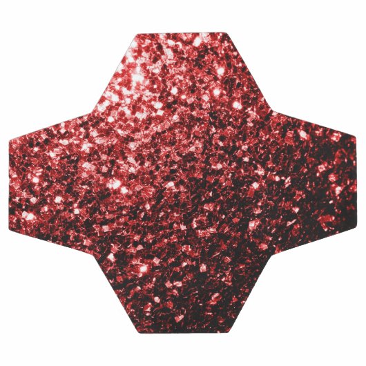 Donkerrode faux glitter sparkles bling voetbal (Enkel)