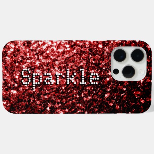Donkerrode faux glitters sprankelt Jouw tekst Case-Mate iPhone Case (Achterkant (horizontaal))