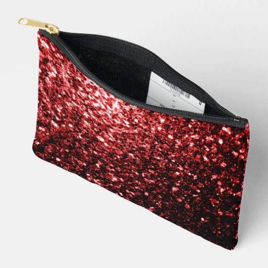 Donkerrode faux sparkles glitter bling etui (Open)