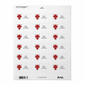 Donkerrode Fleur De Lis symbool Etiket (Full Sheet)