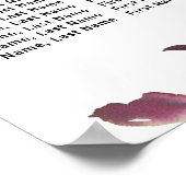 Donkerrode flora 8 Tafel Verwant Verwant Verwant V Poster (Hoek)