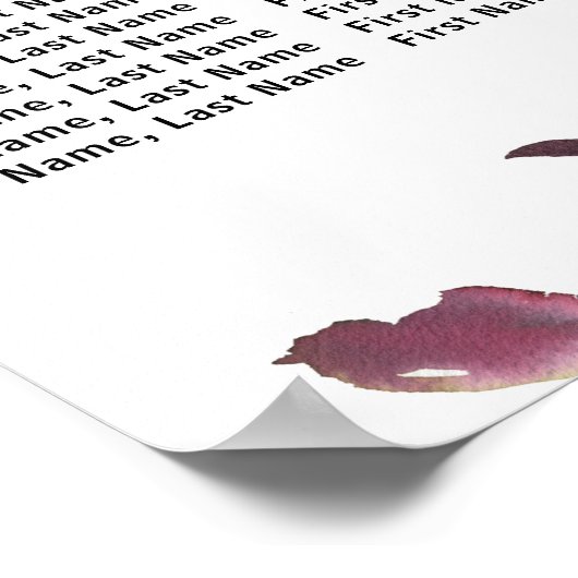 Donkerrode flora 8 Tafel Verwant Verwant Verwant V Poster (Hoek)