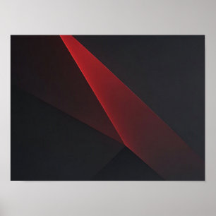 Donkerrode geometrische gloed minimalistische abst poster