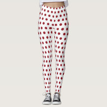 Donkerrode gestippelde kerstleggings