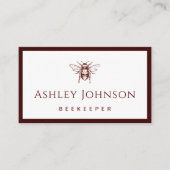 Donkerrode getrokken imker Honingraat Elegant Visitekaartje (Voorkant)