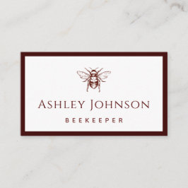 Donkerrode getrokken imker Honingraat Elegant Visitekaartje