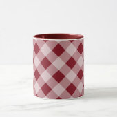 Donkerrode Gingham Mok (Midden)
