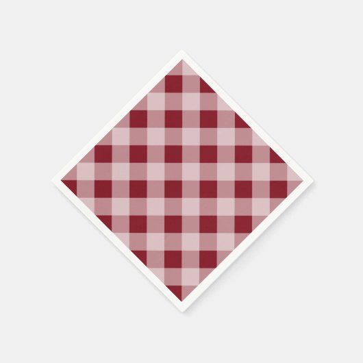 Donkerrode Gingham servetten (Hoek)