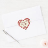 Donkerrode Gingham Valentijn Jam Pot Stickerlabels Hart Sticker (Envelop)