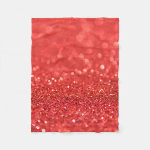 Donkerrode glitter fleece deken