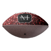 Donkerrode glitter sparkle bling Monogram naam American Football (Gedraaid 270)
