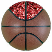 Donkerrode glitter sparkle bling Monogram naam Basketbal (Rechts)