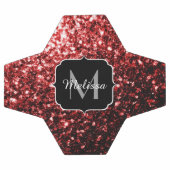Donkerrode glitter sparkle bling Monogram naam Voetbal (Enkel)